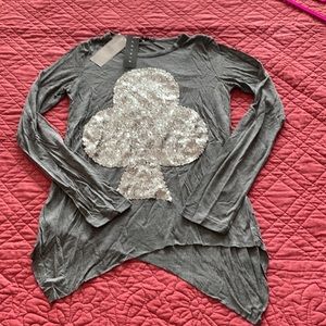 Teen Sisley long-sleeved T-shirt Sequin Club Grey